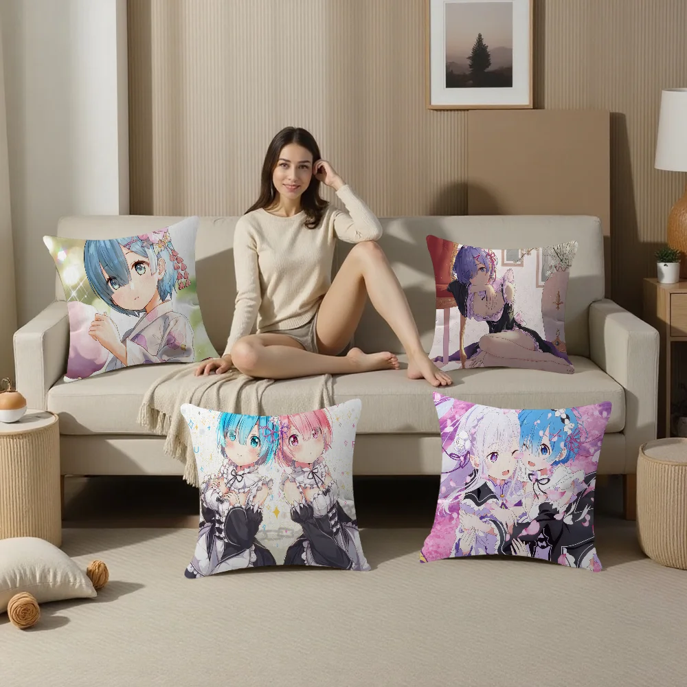 

Re Zero Starting Life in Another World Cushion Cover 30x50 Polyester Sofa Cushions Pillows Home Decoration Pillowcover