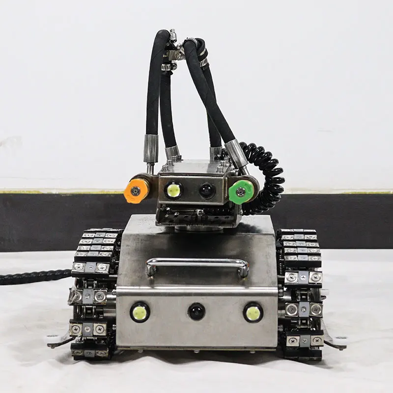 Kitchen grease pipe cleaning equipment High pressure washing machine with magnetic crawler robot