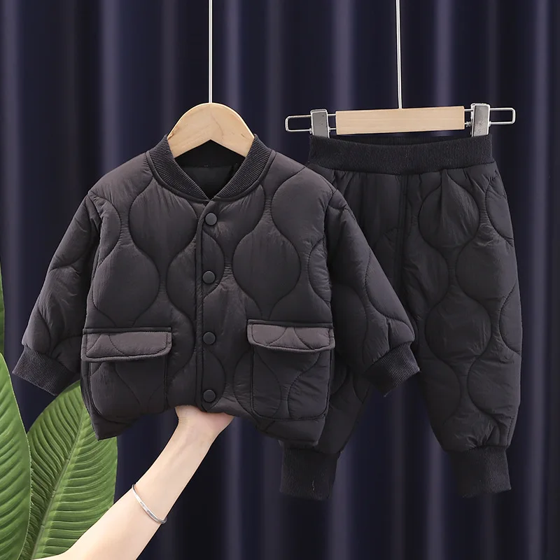 ZOETOPKID Winterkleidung für Jungen, 2-teiliges Set, neues, modisches, warmes Oberteil und Hose, 2-teiliger Anzug für Jungen, Geburtstagsgeschenk, Kinderkleidung. – Detail 6