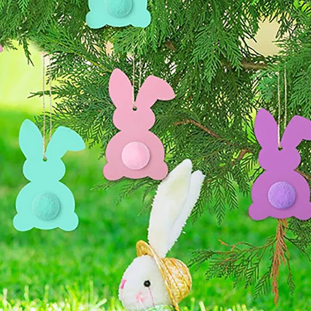 

20 Pcs Easter Wooden Bunny Cutouts Unfinished Wood Slices for Home Decor CraftPattern Hanging naments DIY Projects