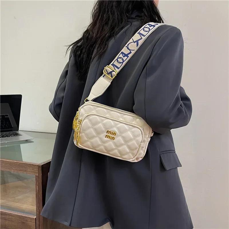 حقيبة كروس هندسية 2025! حقيبة صغيرة مضادة للسرقة ثلاثية الرمز البريدي مع جيوب آمنة RFID وحزام سلسلة قابل للتعديل