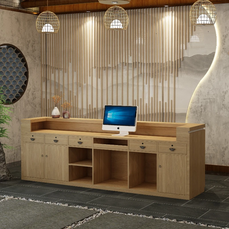 Ear-picking Parlor Checkout Counters New Chinese-style Solid Wood Shop Checkout Counters Retro Homestay Furniture Kassa JT40C