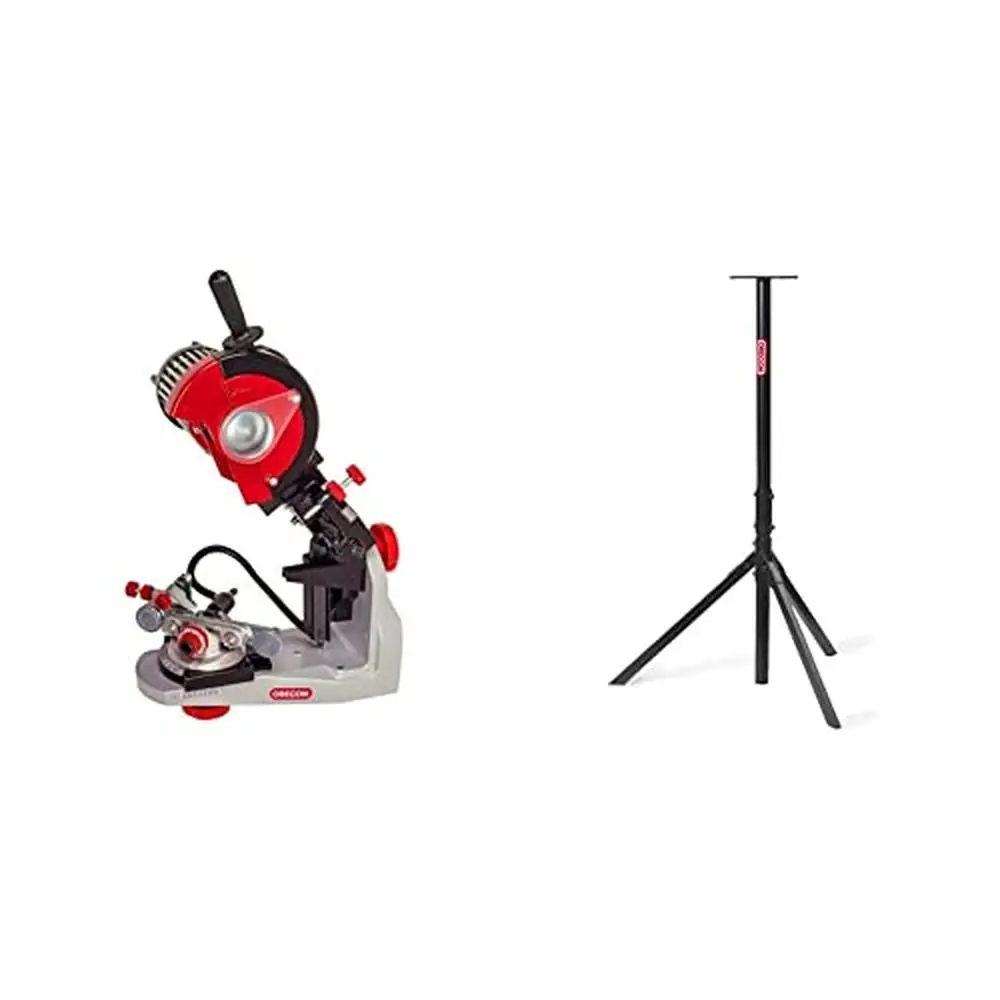 Universal Chainsaw Chain Grinder with Hydraulic Clamping Stand Professional Saw Chain Sharpener Kit Bench and Wall Mount Tripod