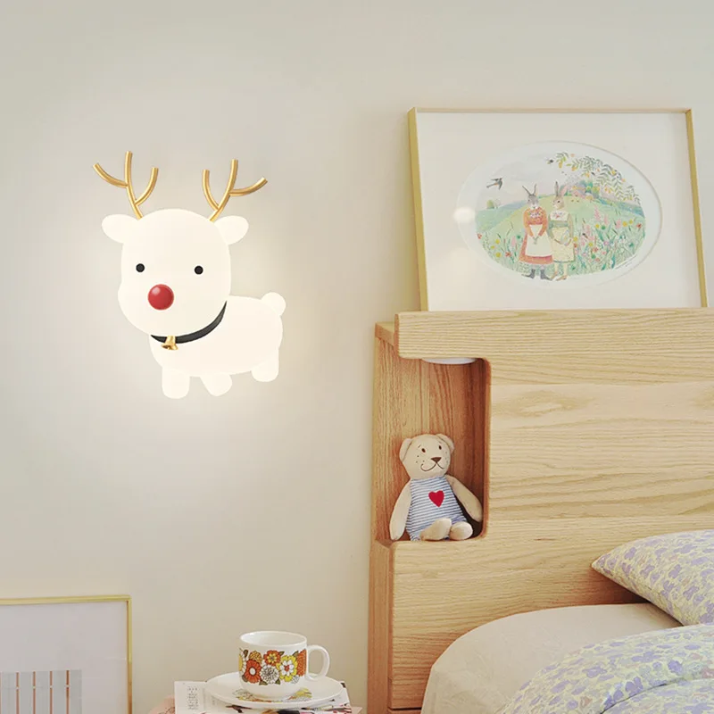 SANDYHA Modern Children's Wall Light Creative Cartoon Background Light LED Lighting For Art Decor Bedroom Children's Room Study