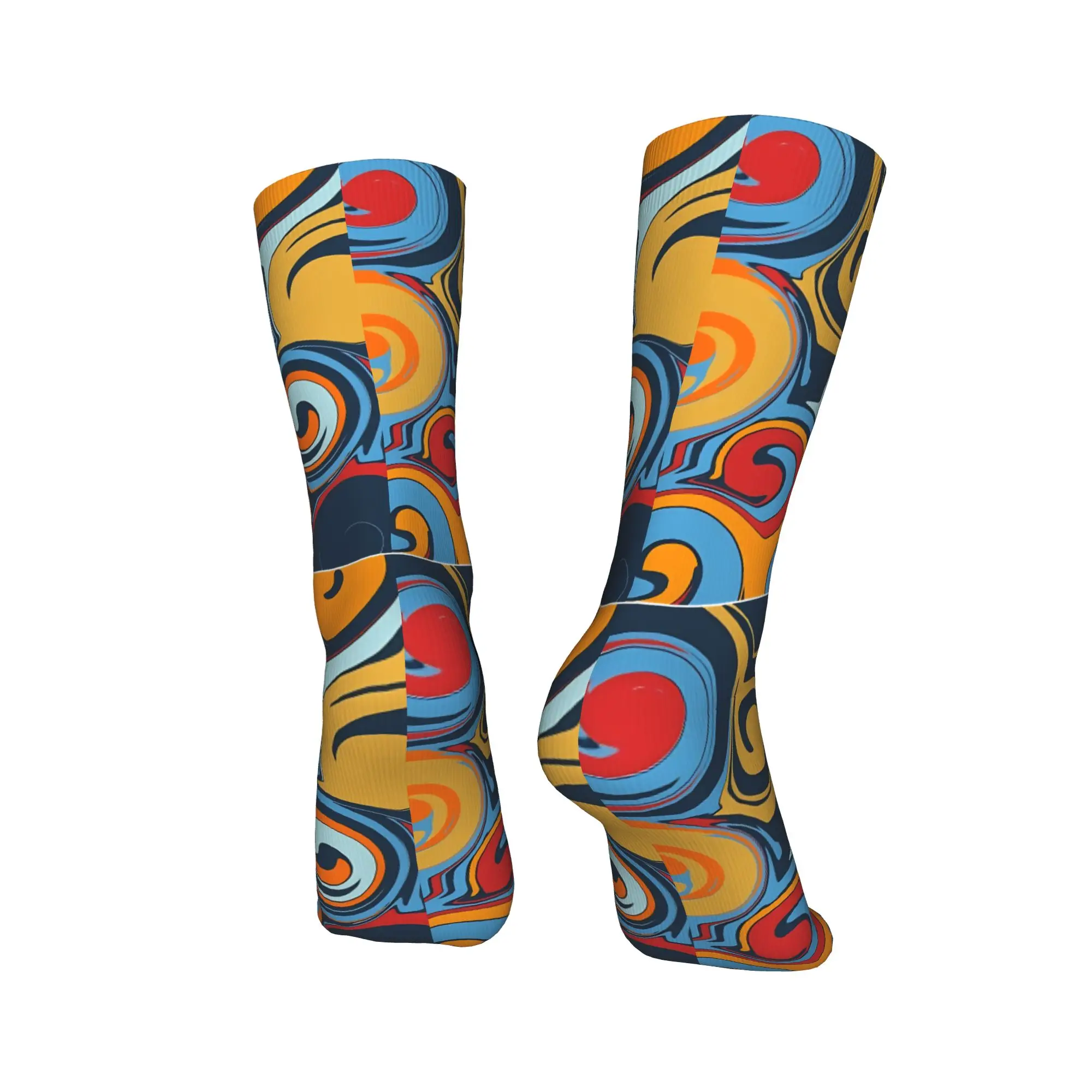 اللون Twirls الجوارب الملونة الخيال العصرية جوارب الشتاء عدم الانزلاق الرجال الجوارب لينة تنفس نمط الجري الجوارب