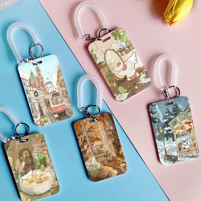 

1 шт. INS креативный мультяшный студенческий держатель для кампуса с эластичным шнуром для карточек еды, автобусных карт, рабочих карт и т. д.