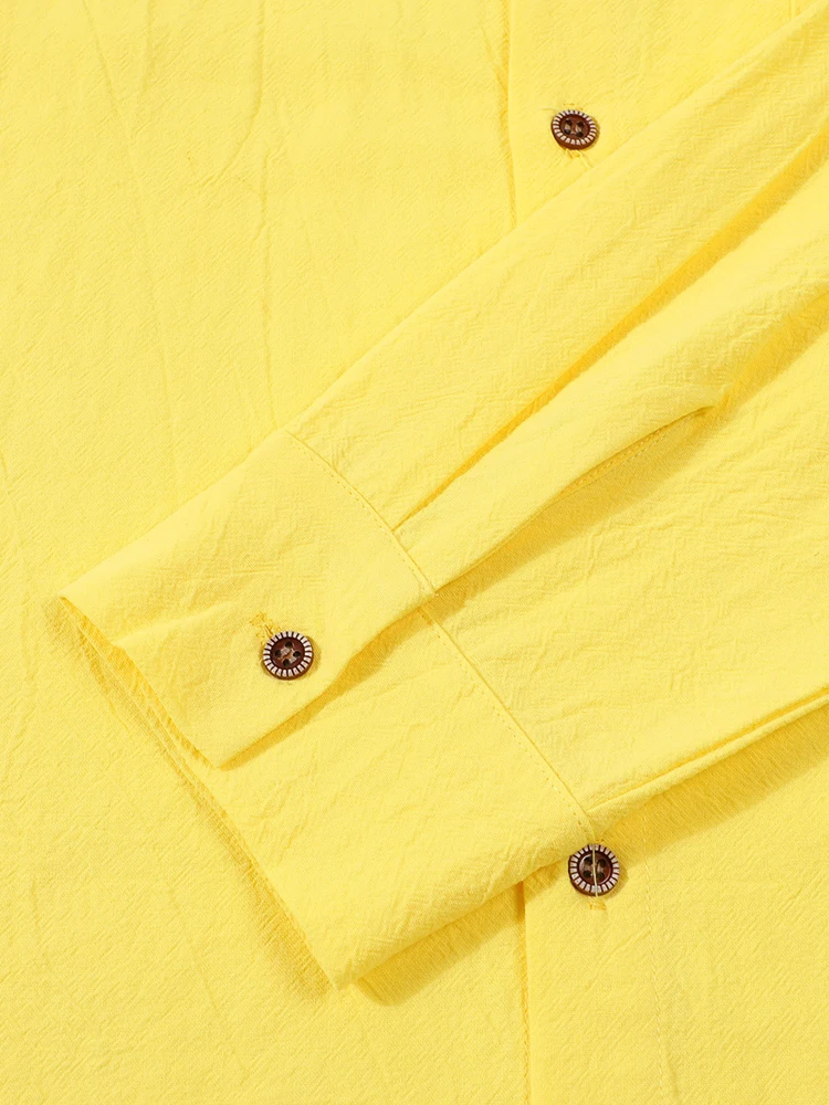 Beach Vacation Casual Mens Shirts Long Sleeve Solid Color Loose Breathable Linen Shirt For Men Spring Autumn Fashion Cardigans