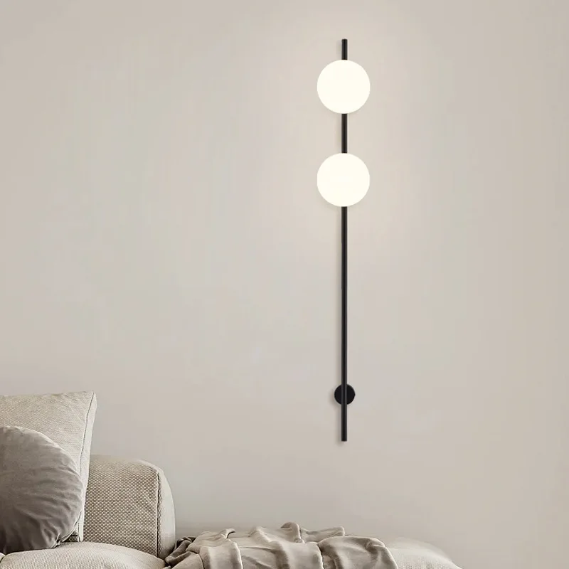 

Modern High-end Iron Glass LED Decor Home Wall Lamp Fashion Black Bedroom Foyer Villa Lighting Fixtures