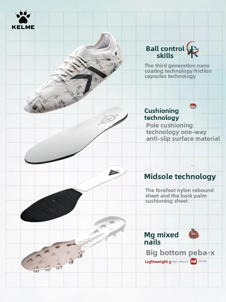 KELME Adult Professional Match Soccer Shoes MG Short Nails Top Grade Football Shoes Indoor Anti Slip Training Football Boots