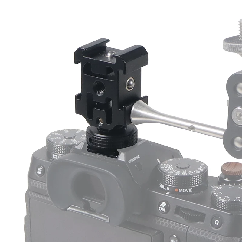 Triple Hot Cold Shoe Mount Adapter 1/4 Halter für Nikon Canon DJI MIC 2 SLR Stativ Mikrofon Licht Audio Recorder Ständer Halterung – Detail 13