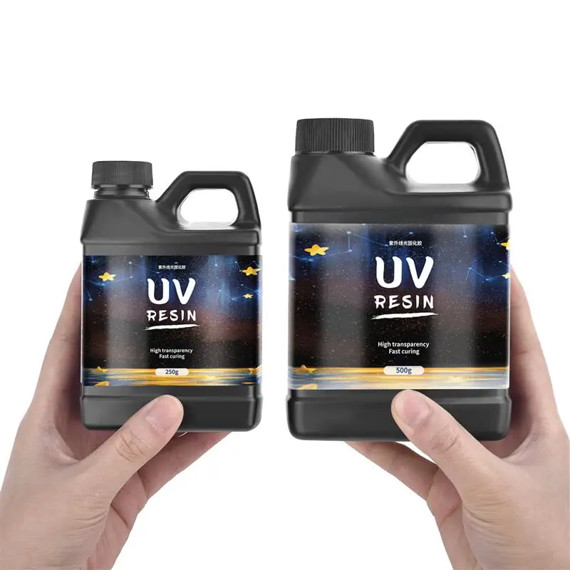 250g/500g/1000g Crystal UV Resin Glue DIY Jewelry Making High Hardness Quick Drying Ultraviolet Curing Epoxy Glue UV Lamp