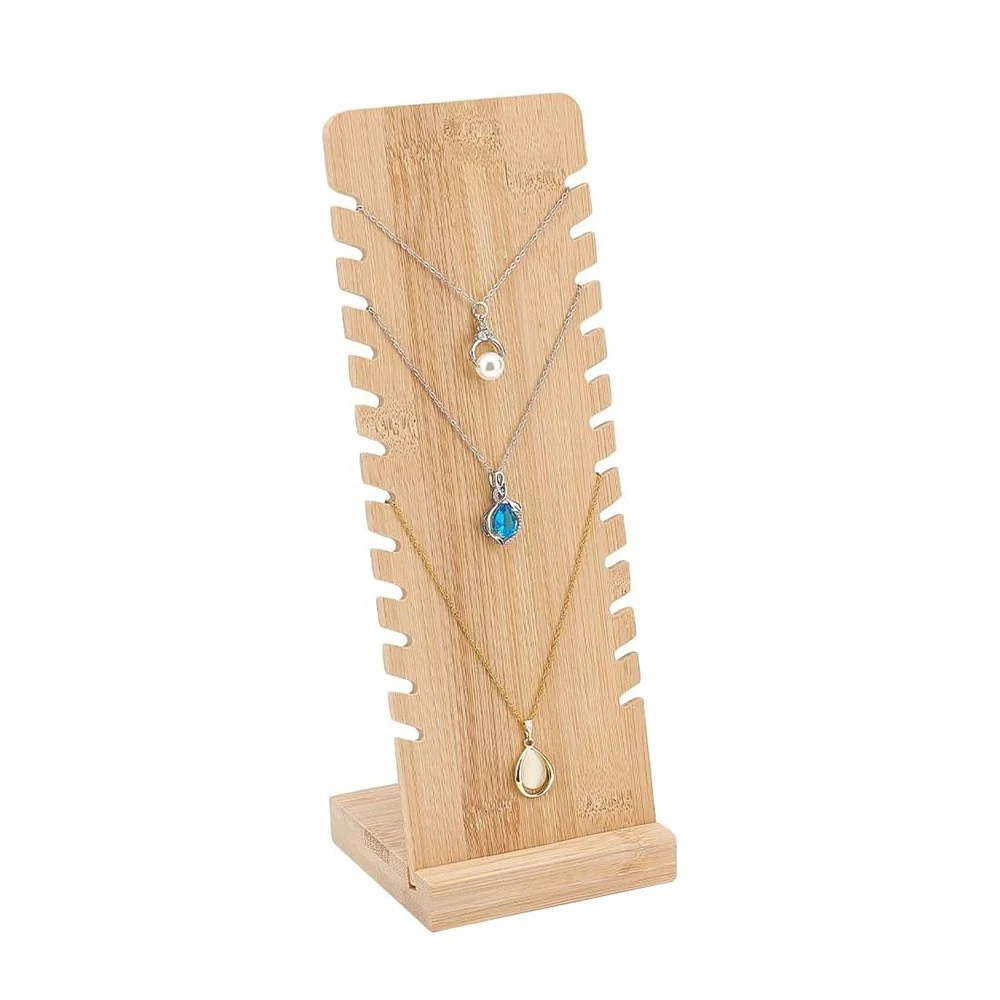 

Wooden Jewelry Necklace Vertical Display Stand Organizer Necklace Holder Jewelry Bracelets Pendant Display Stand Storage Gift