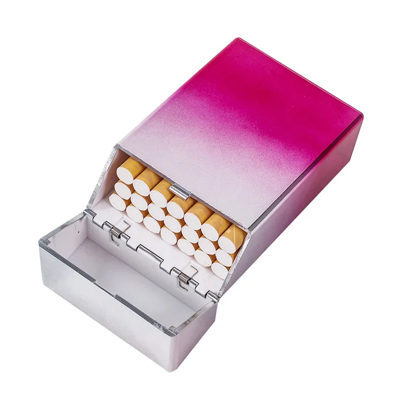 Colorful Slim Long Cigarette Case Box Holder Container Tobacco Case Box Gradient Cigarette Box Case Cigarette Storage Box Case