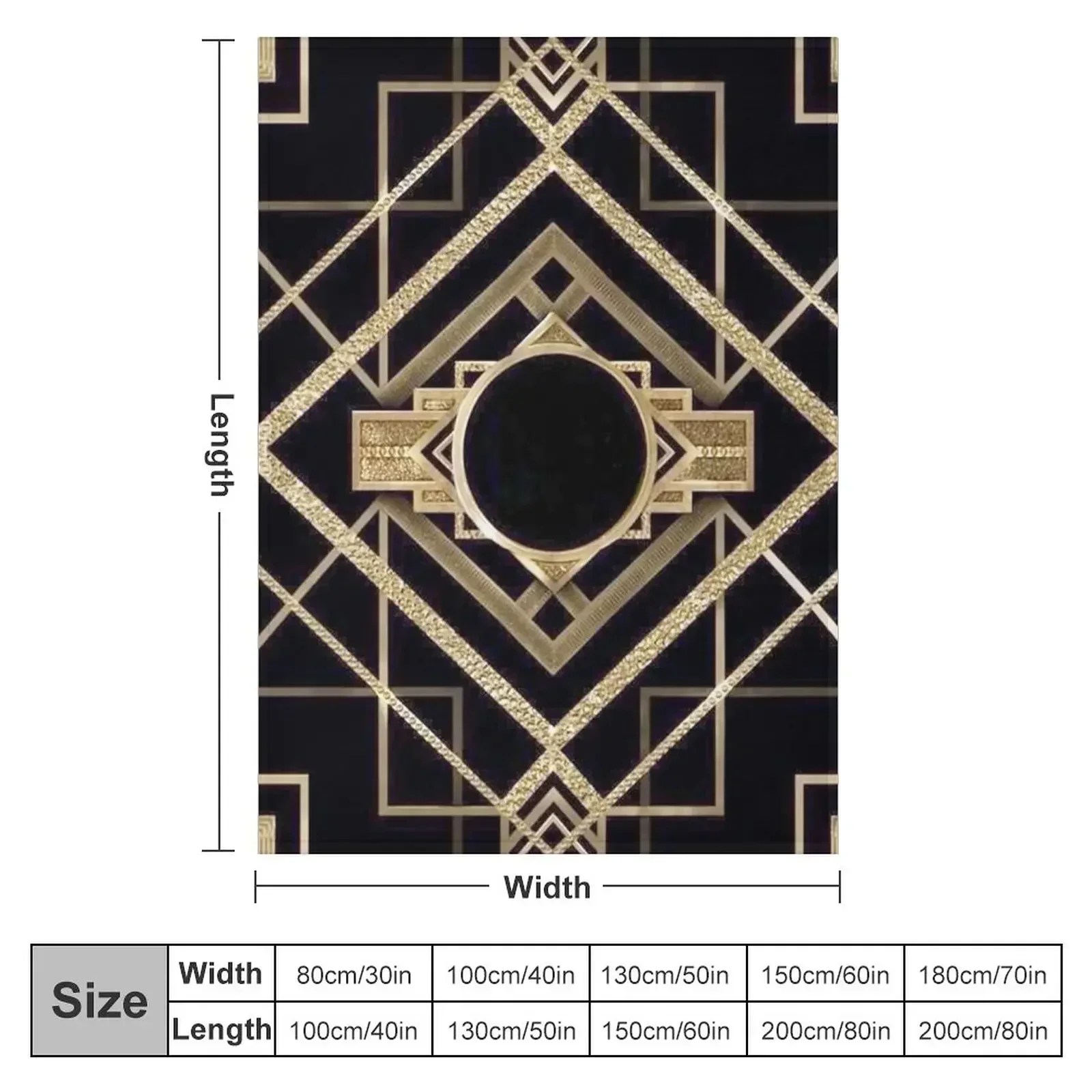 Art deco,vintage,1920 era,The Great Gatsby,gold,black,pattern,elegant,chic,modern,trendy Throw Blanket