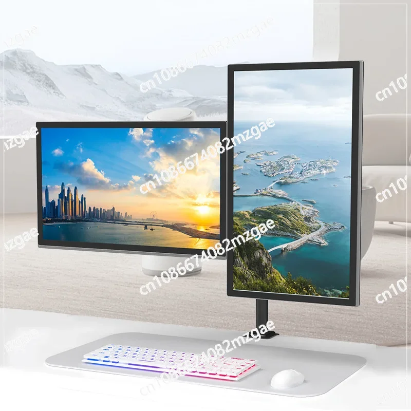 17-32 Inch, Dual-screen Monitor, Column Bracket, Cantilever LCD Screen, Desktop Lifting and Rotating Base