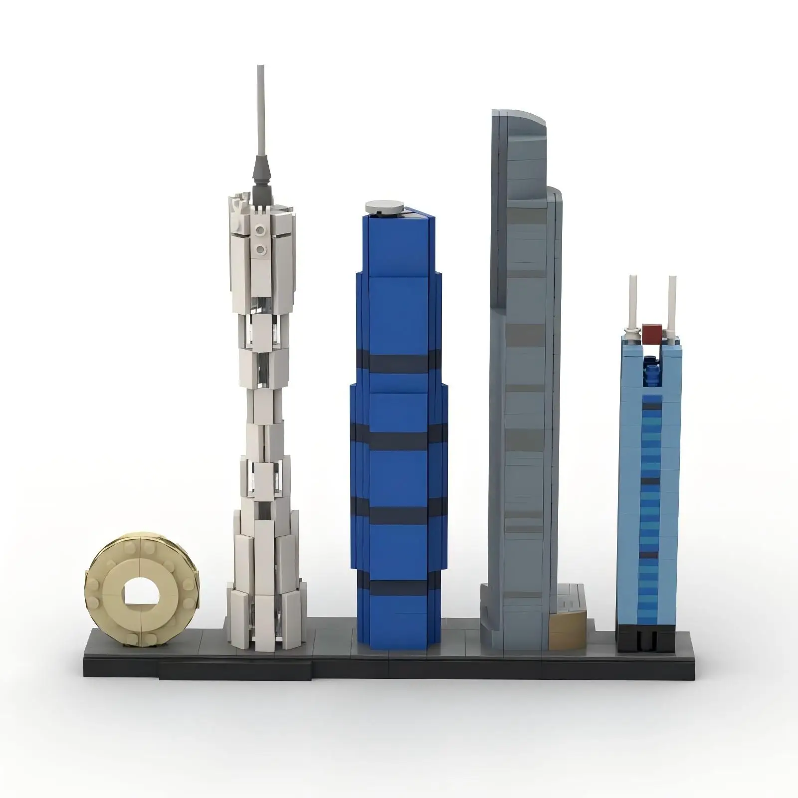 MOC-arquitectura de punto de referencia de ciudad famosa, vista a la calle, horizonte de Guangzhou, modelo de bloques de construcción, rompecabezas para niños, juguetes, regalo de colección para adultos