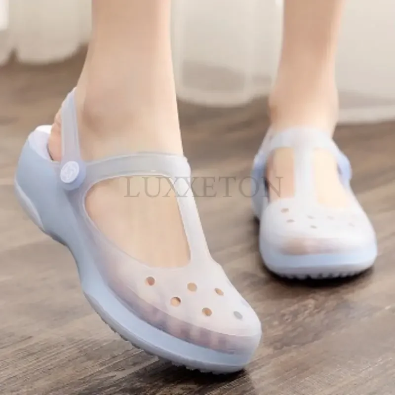 Summer Women Mules Clogs Beach Breathable Slippers Woman\'s Sandals Jelly Shoes Cute Garden Shoes Clog For Girls