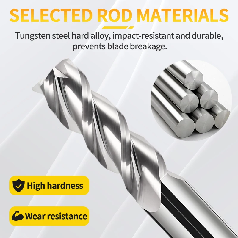 Corner Radius End Mill CNC R Bullnose Cutter Tungsten Carbide Steel Metal Router Tool 3 4 Flutes R0.5 R1 Surface Machining