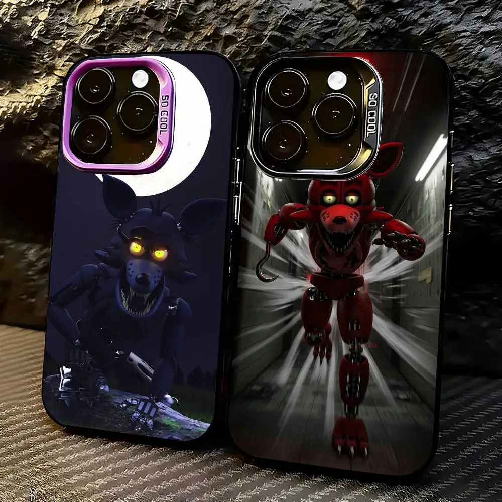 

Five Nights at Freddy's-Fox Phone Case For iPhone 17,16,15,14,13,12,11 Plus,Pro Max,XS,Colored Silver Plated Inside Cover
