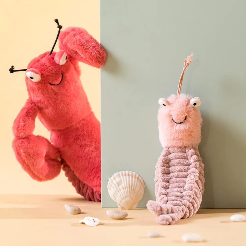 

18-35cm Larry Lobster Sheldon Shrimp Skin Shrimp Crispin Crab Doll Plush Doll Gift for Kids