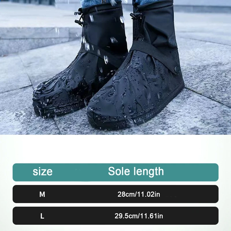 Rain Boots Waterproof Overshoes with Drawstring Strap Reusable Shoes Protective Gear Rainy Day Walking Protection Footwear Cover