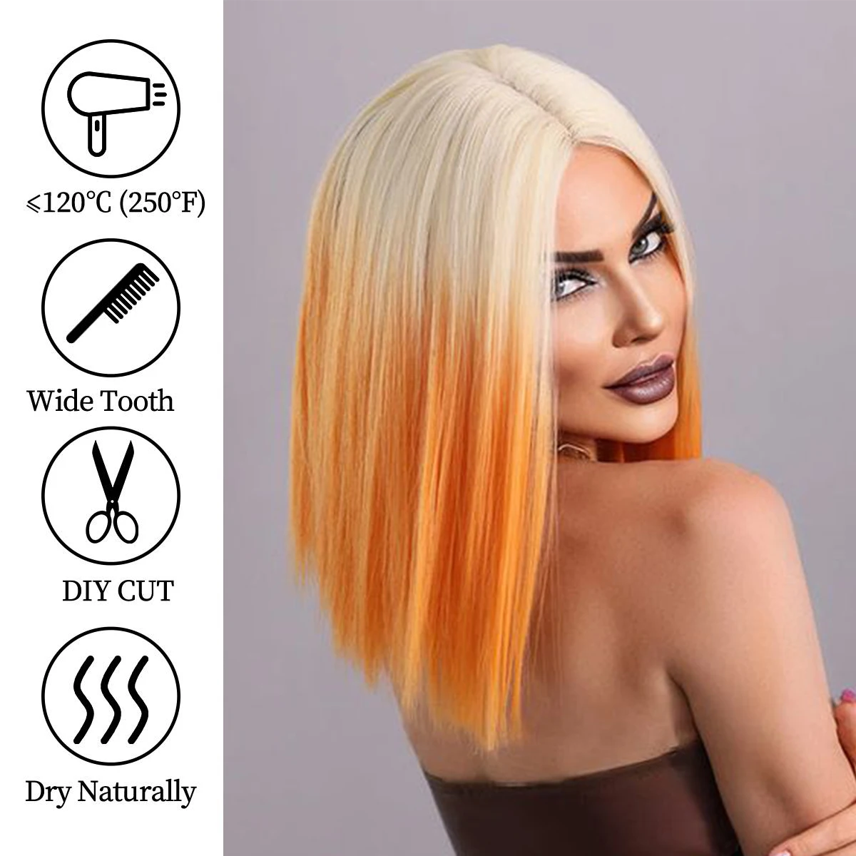 Ombre Red Bob Perücke für Frauen kurze gerade Mittelteil Perücken Cosplay Party synthetische hitze beständige Kunst haar schulter lange Perücke