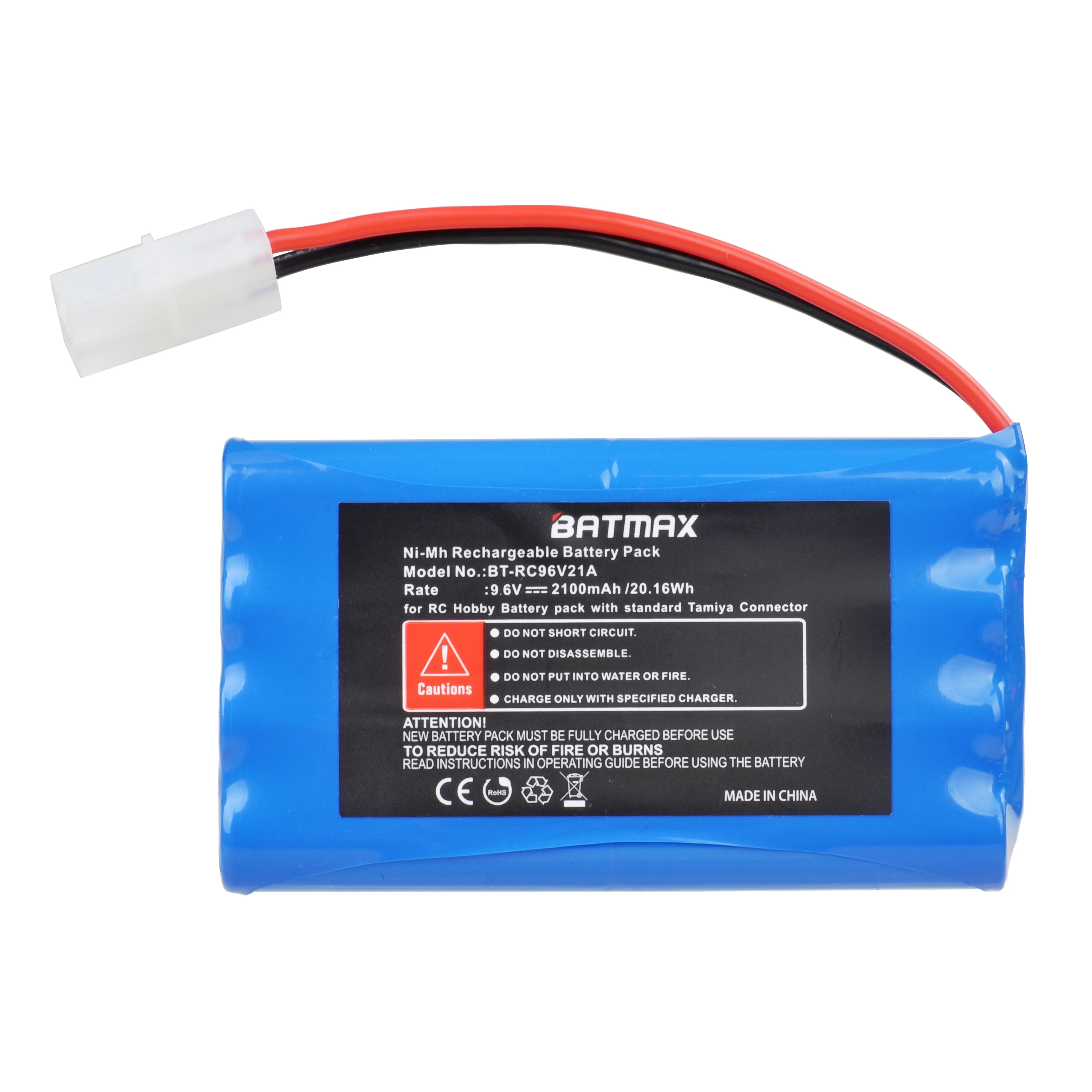 Batmax 9.6V 2100mAh RC Car Battery RC96V21A for RC Hobby & RC Car with Standard Tamiya Connector