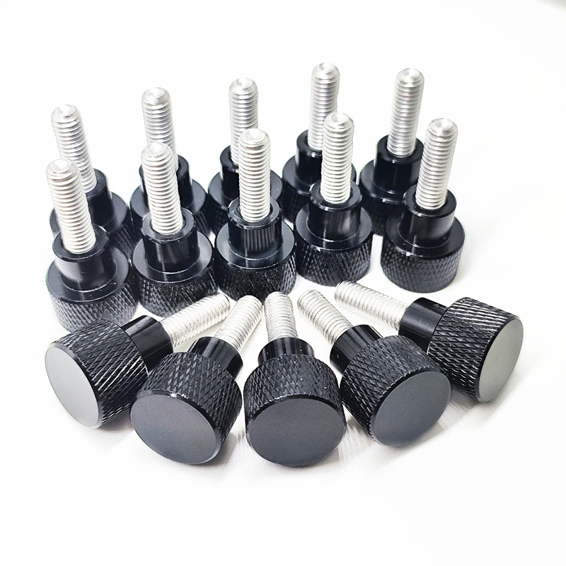 Xyfster Aluminum Thumbscrew M3 M4 M5 M6 Aluminum Knurled Head Stainless Steel Threaded Hand Tighten Thumb Screws