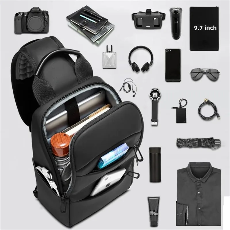 Mens Shoulder Bag,Small Sling Messenger Bags,Water Repellent Cross Body Chest Bag,Running Hiking Biking Daypacks