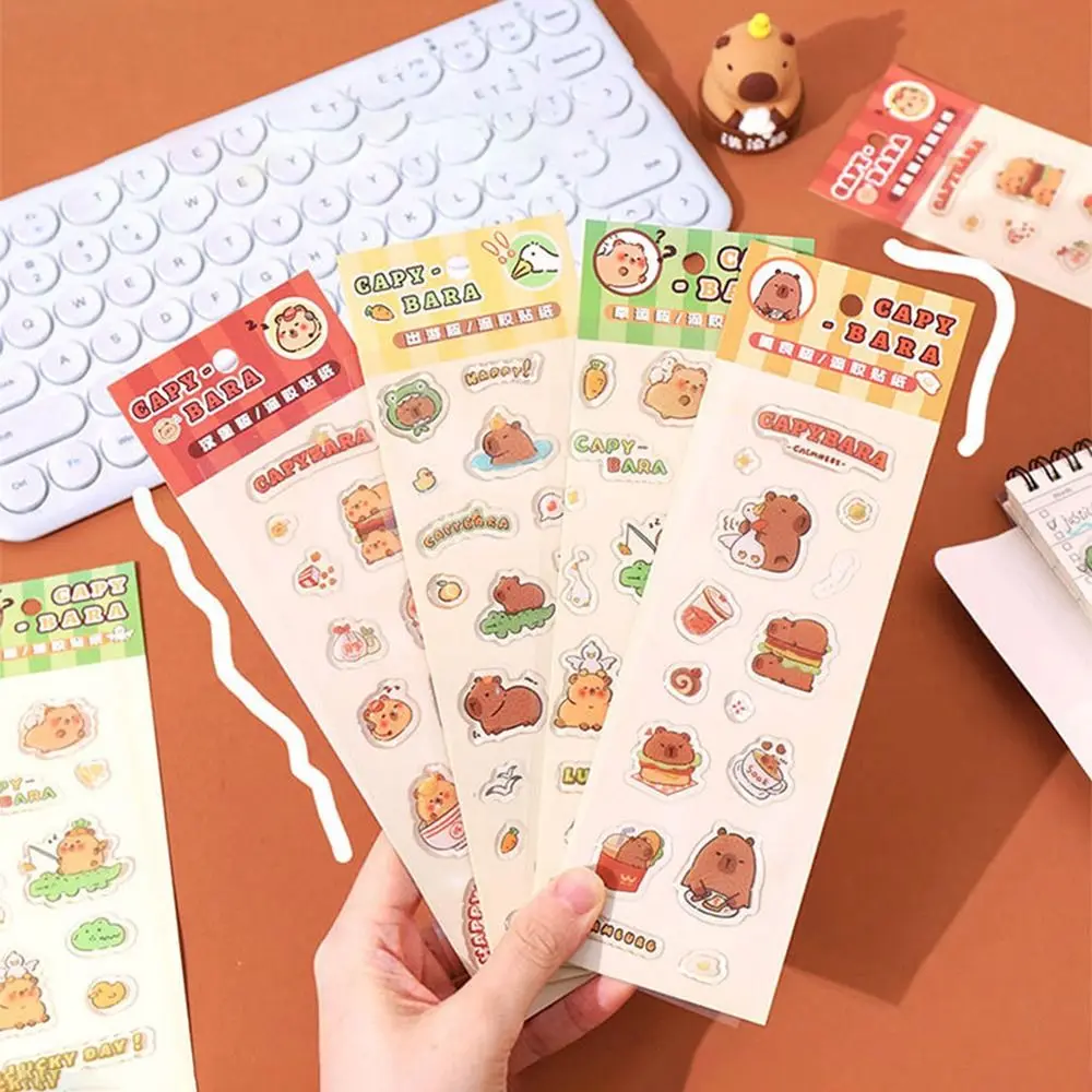 Lindo Guka Capybara gota pegamento pegatina dibujos animados autoadhesivo Scrapbooking pegatina decorativa multifunción creativo