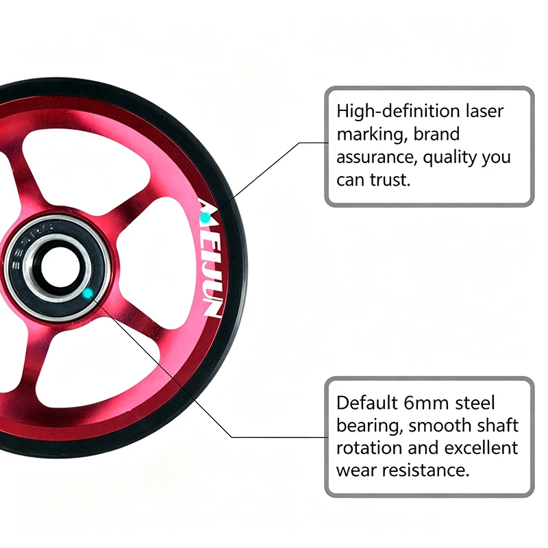 Bicycle Aluminum Alloy Small Step Easy Wheel Folding Driver Cart Modification Guide Wheel CNC Steel Peilin Push Wheel
