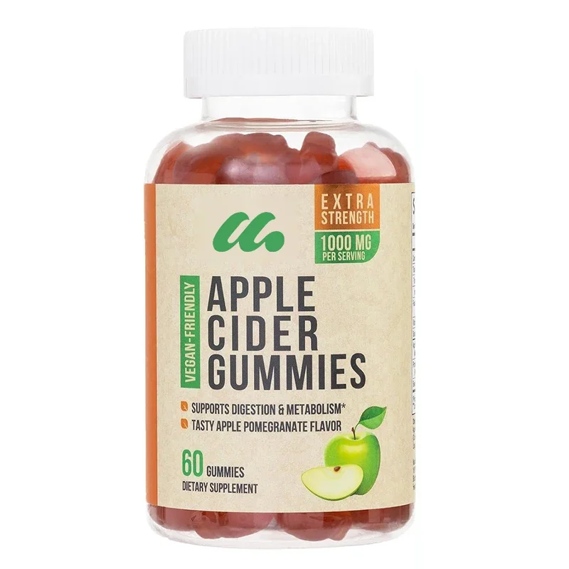 

Vegetarian Apple Vinegar Gummies, Adult Gummies Vitamin, Natural Apple Flavor, Gluten Free, Non GMO -60 Gummies