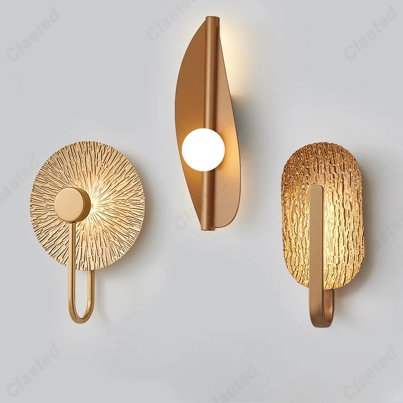 

Современный простой светодиодный настенный светильник из кованого железа, прикроватная лампа для спальни, гостиной, коридора, крыльца, прохода, декоративное освещение, лампы