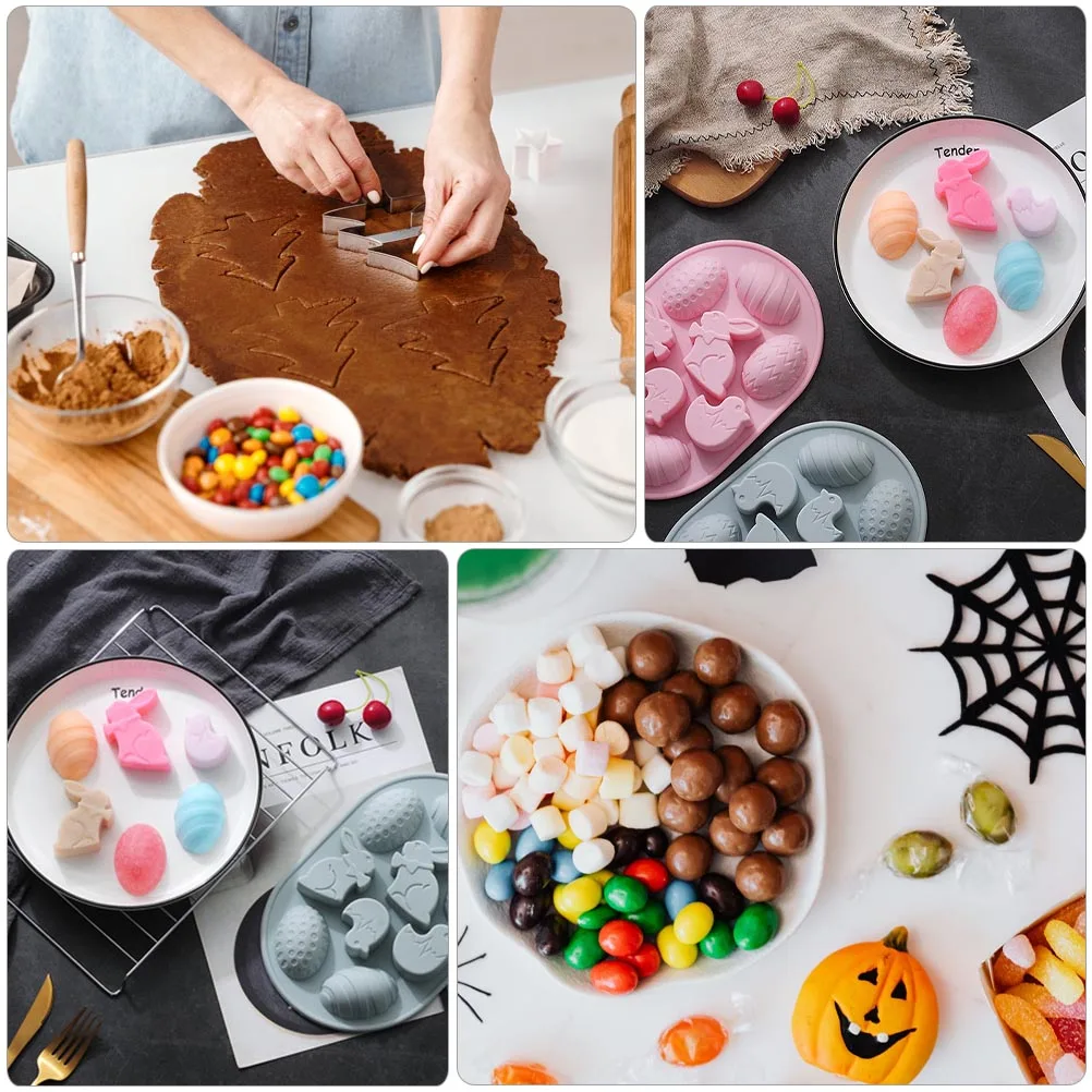 

Silicone Cake Mold Easter Themed Cute Bunny and Eggs Food Grade Silicone Baking DIY Mold Home Dessert Making Mould