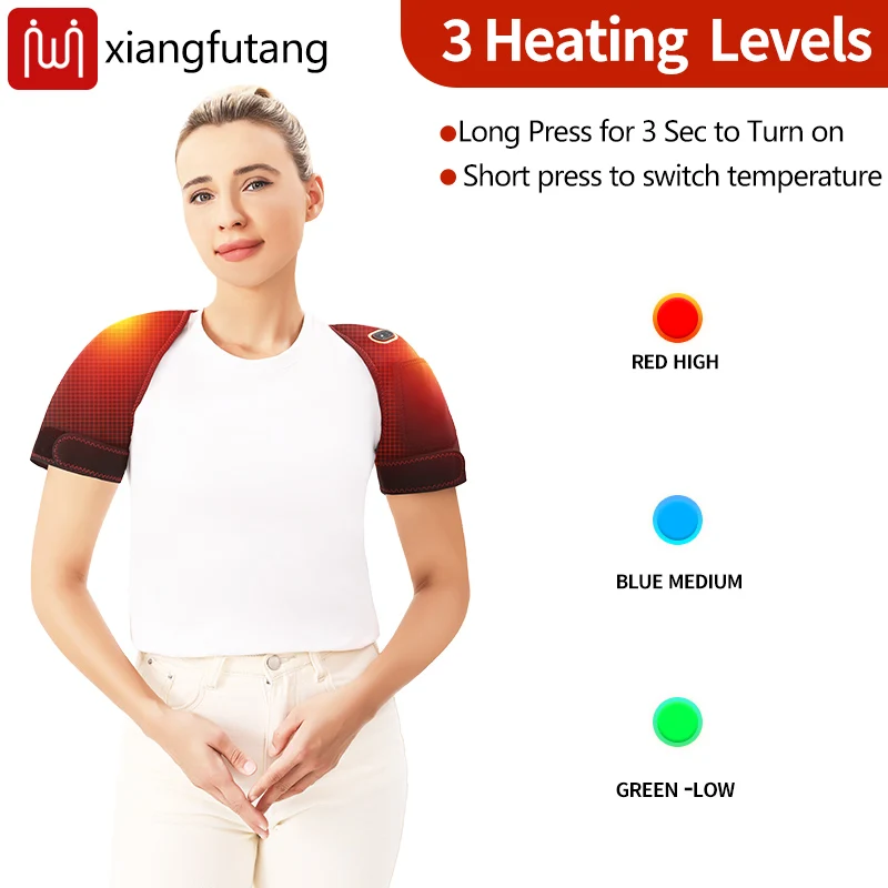 ألياف الكربون ساخنة الكتف دعم الكتف مُدلك اهتزاز يخفف آلام الكتف المجمدة مشاكل التنقل استعادة الكتف #4