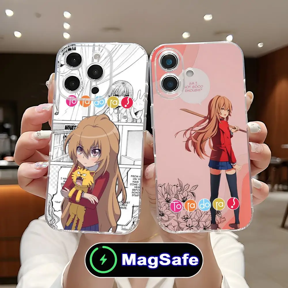

Чехол для мобильного телефона Toradora Aisaka Taiga для iPhone 17 16 15 14 13 12 11 Air Pro Max Plus Mini Magsafe, прозрачный, цветной