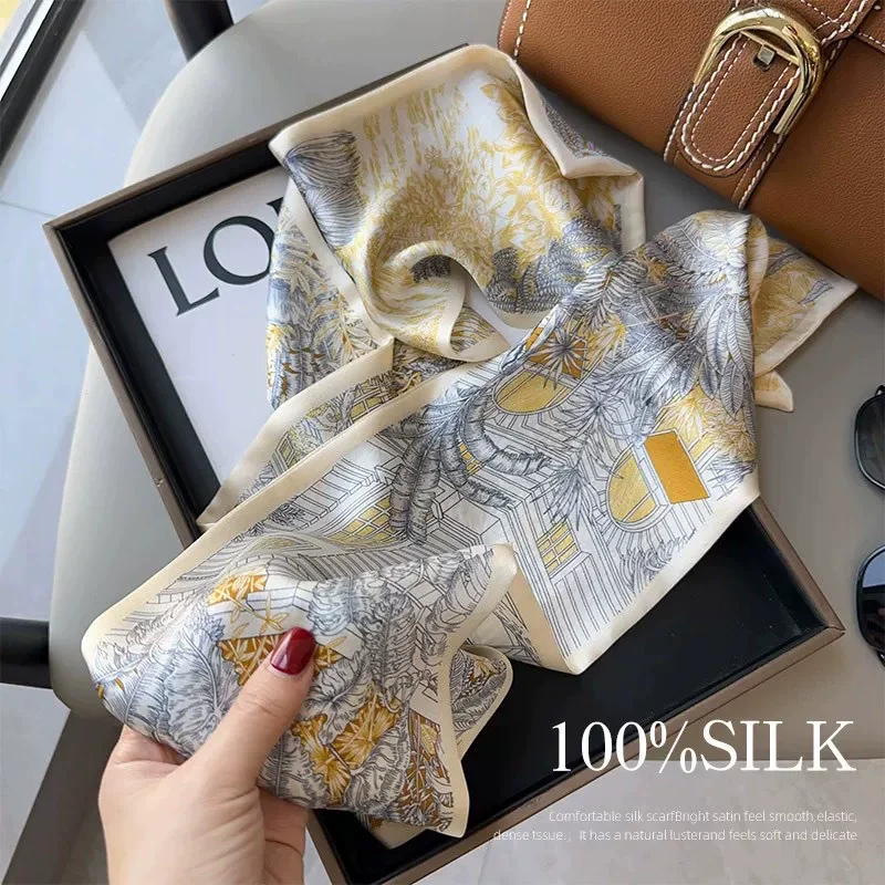 

100% Natural Silk Scarf Women Shawls Wraps Foulard Scarves Pashmina Neckerchief Female Hijab Bandana Fashion bufanda 150*15cm