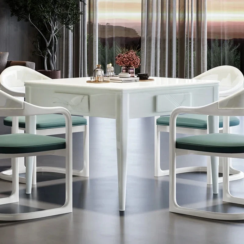 

High-end imitation jade mahjong table table dual-purpose mahjong machine automatic household bass