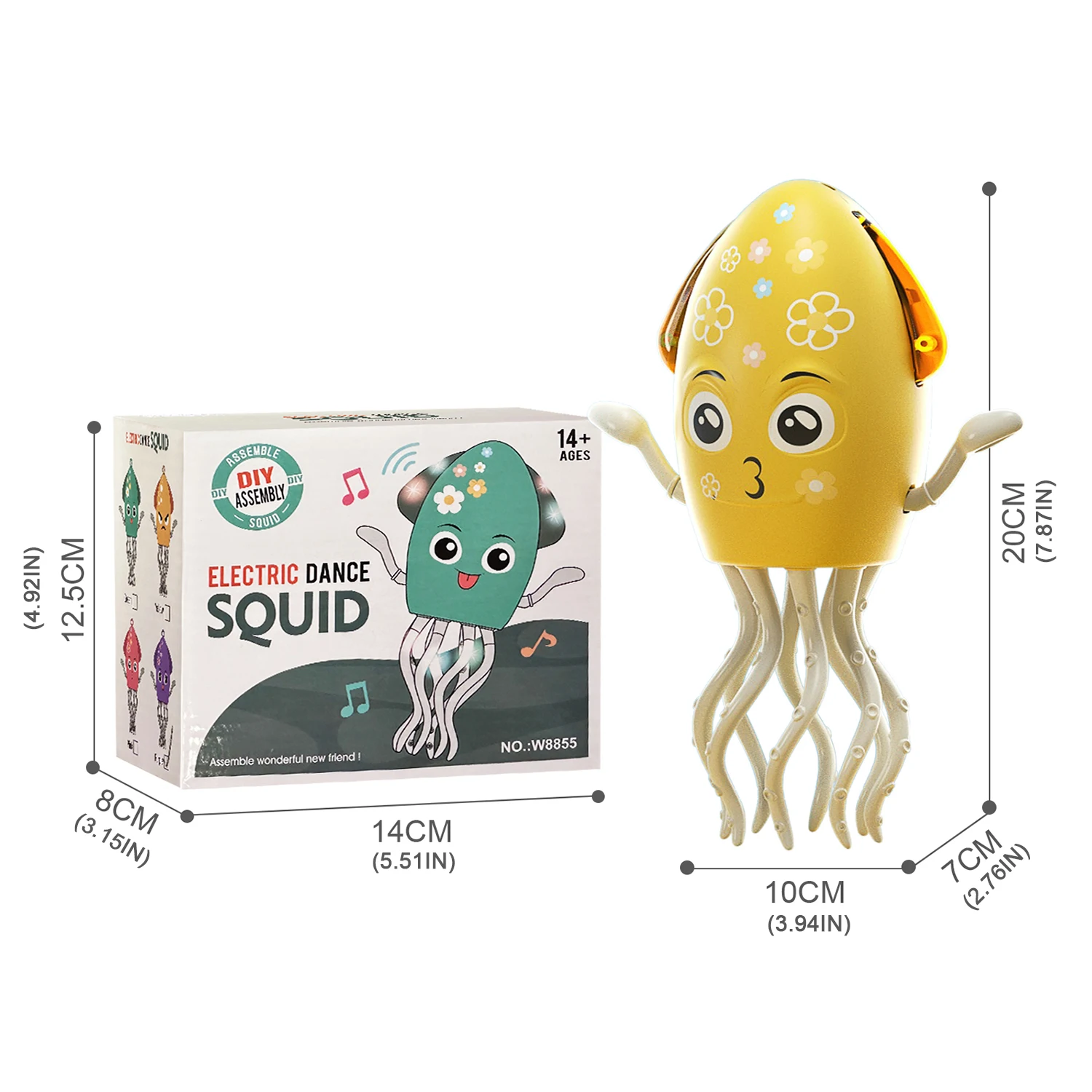 Elektronische inktvis Automatische obstakelvermijding Kruipende huisdierinktvis Interactieve elektrische dansende inktvis Muzikaal speelgoed voor vroeg onderwijs