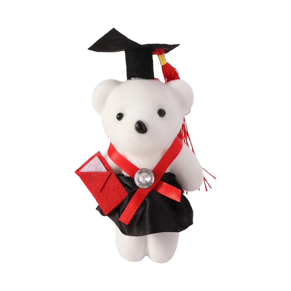 10 pcs/set Graduation Season Graduation Bear Celebrate Party Graduation Ceremony Mini Bear Flower Bouquet 14cm Pendant
