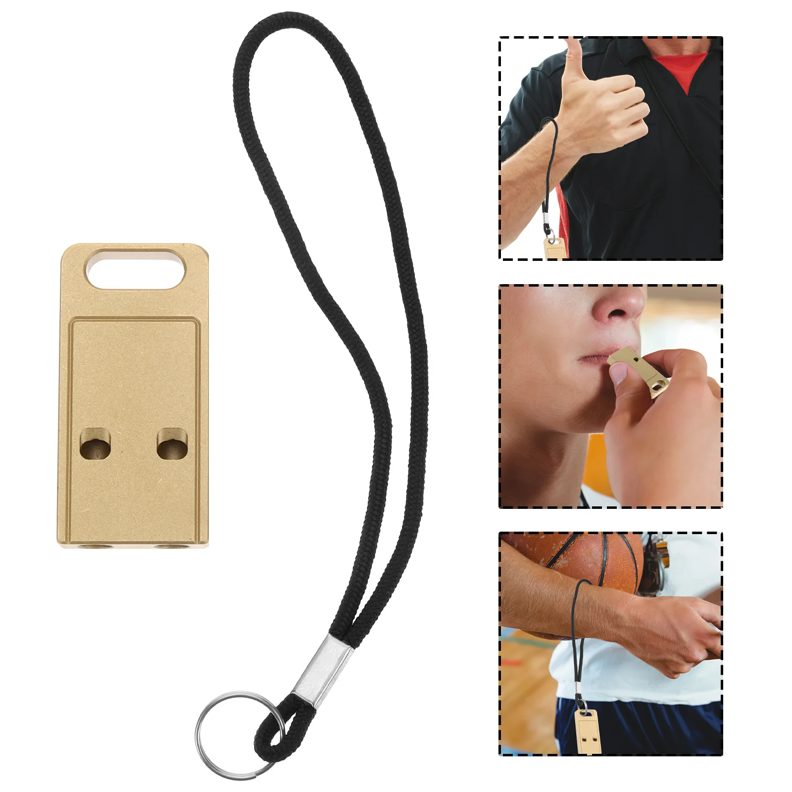 الطوارئ قسط بصوت عال صفارة إنقاذ للمشي في الهواء الطلق التخييم السفر النحاس صافرة قلادة المفاتيح تنبيه السلامة المحمولة #2