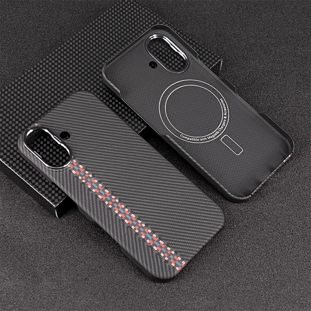 Real Carbon Fiber Phone Case for iPhone 16 Pro Max Ultra Thin Anti-fall Carbon Fiber Hard Cover Cases for iPhone 16 Plus