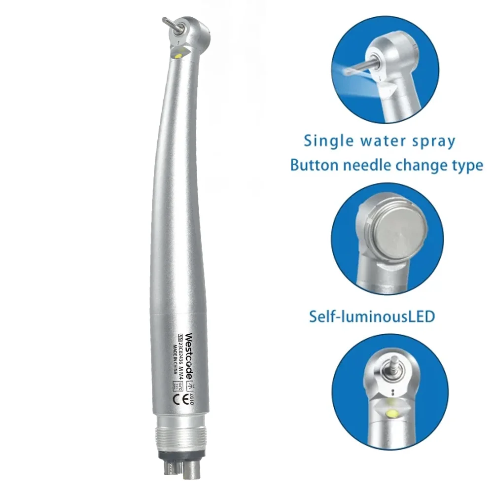 

Dental LED High Speed Handpiece with Single Water Sprays Handpiece E-Generator Air Turbine 2/4Hole Dentist Tool