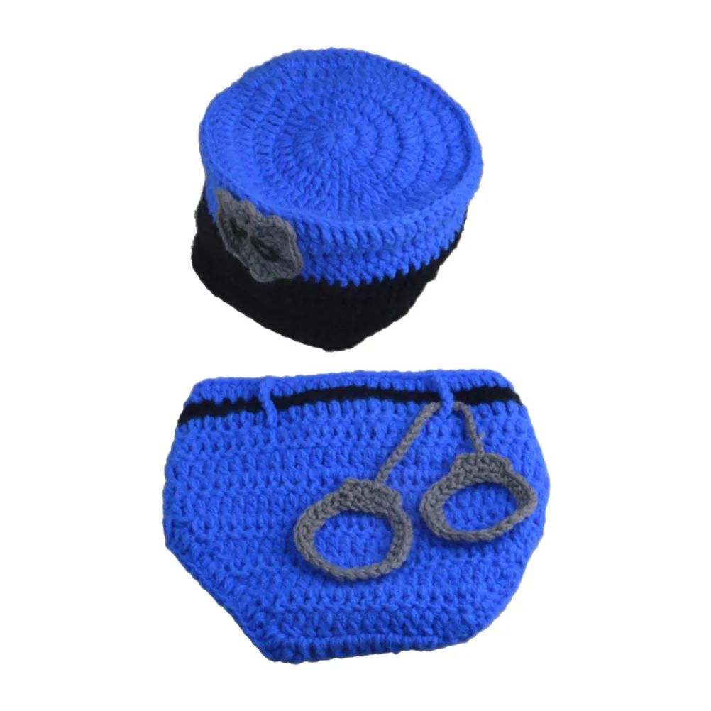 

Children Photography Hat Set Baby Police Costume For Newborn Kids Durable Comfortable Perfect Gift For Photo Shoots Baby