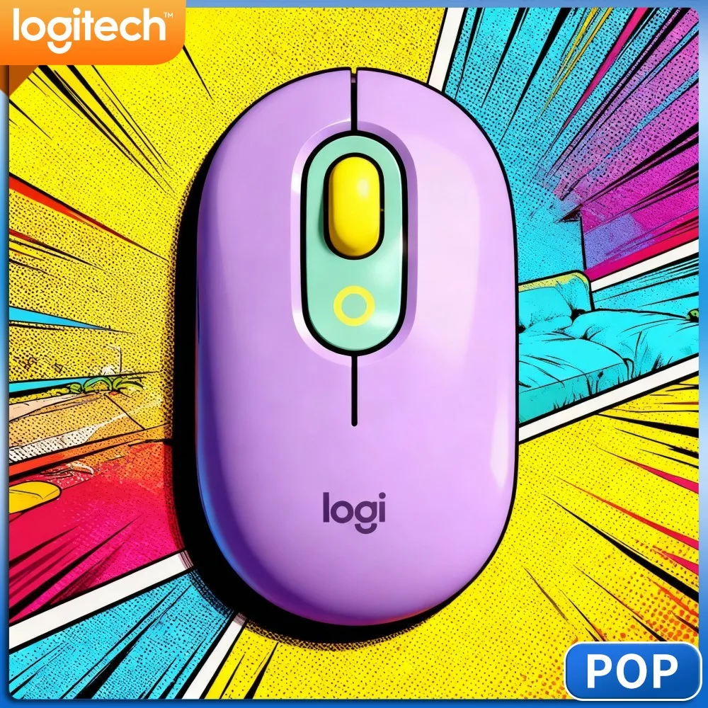 Logitech M350 POP Pebble Bluetooth Mouse Magnetic‑Receiver‑Storage Low‑Vibration‑Clicks For Zoo‑Park Administrators