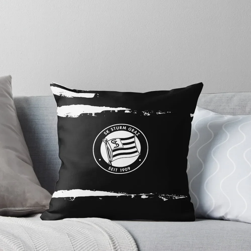 Sk Sturm Graz - Graz from Austria - Die Schwoazn, The Blackies - Sportklub Puntigamer Sturm Graz Throw Pillow