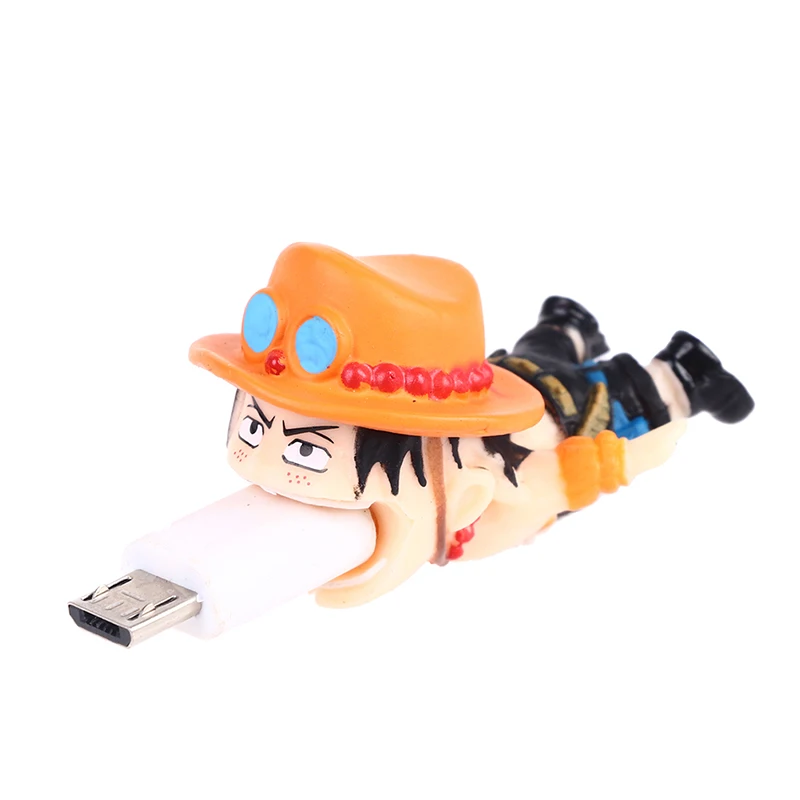 Anime One Pieces Cable Protector Kawaii For Iphone Usb Cable Organizer Winder Luffy Zoro Protector Toys For Children Gift