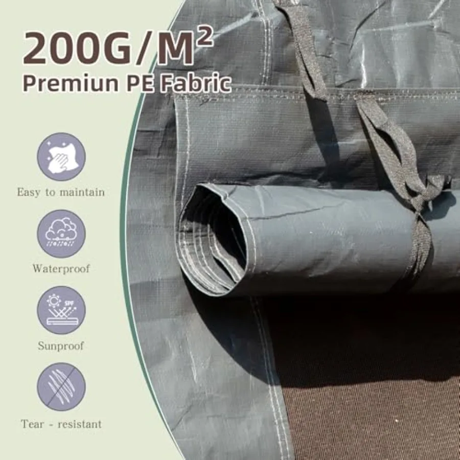 Domi 12' x20' Winter Gazebo Cover for Hardtop Gazebos, Universal Gazebo Cover with Sidewalls and Mesh Windows, All Season Water