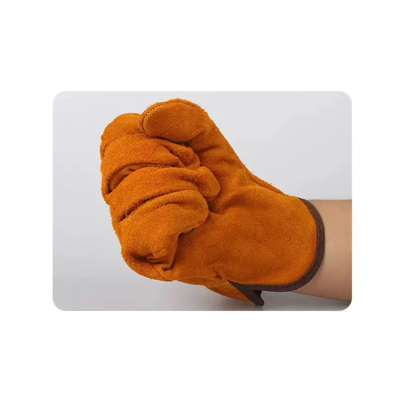 2pair/1pair Men Work Gloves Soft Cowhide Driver Hunting Driving Farm Garden Welding Security Protection Safety Mechanic Glove