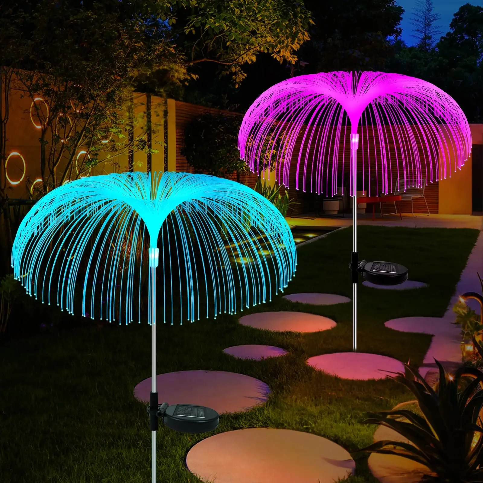 impermeavel ao ar livre solar garden lights cores mudando flores quintal passagem quintal decorativo pack 01